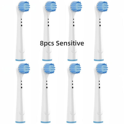 Toothbrush Replacement Heads Refill for Oral B Electric Toothbrush Pro1000 Pro 3000 Pro5000 Pro7000 Vitality Floss Action - 16 Pack 8 Sensitive 1