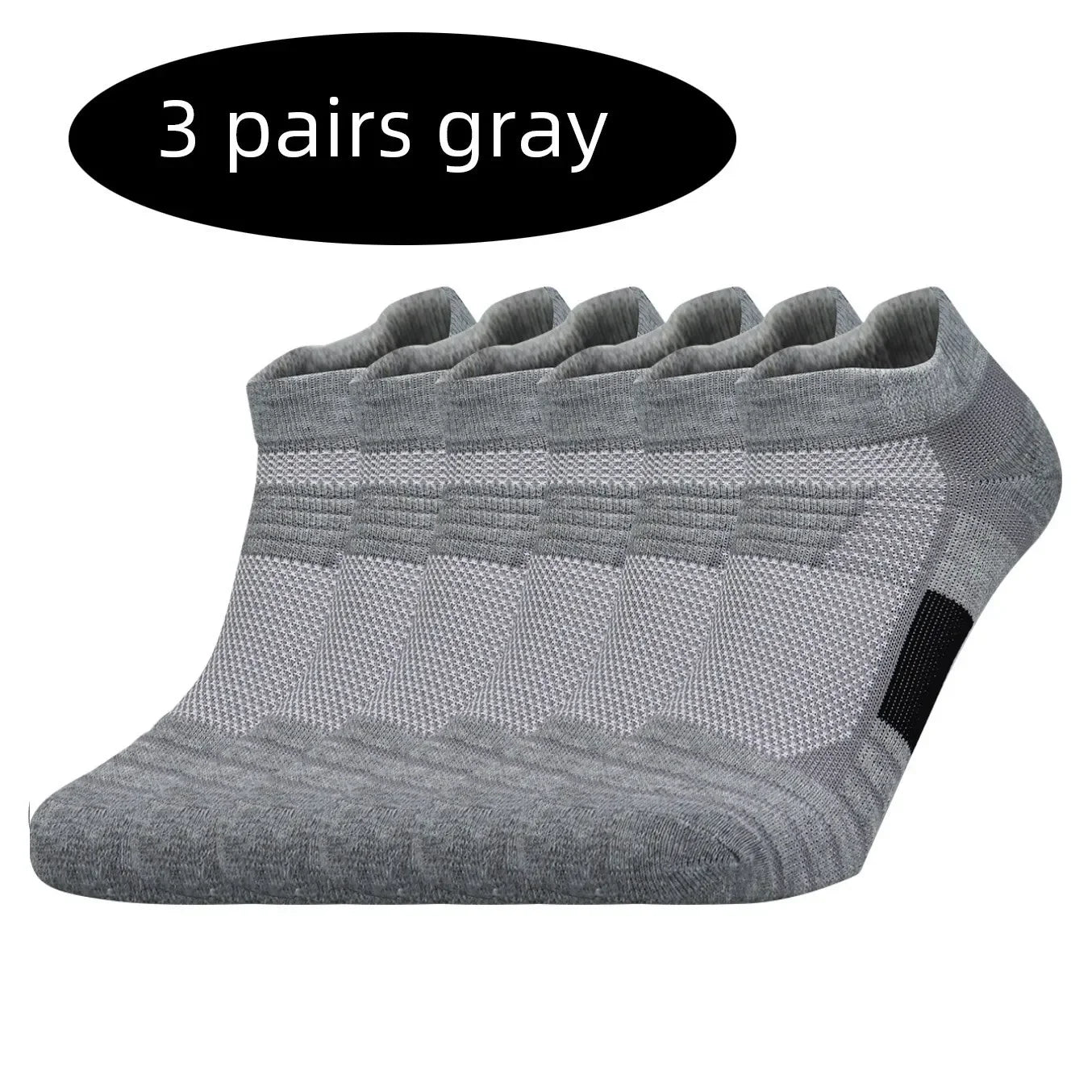 3 Pairs Unisex Performance Running Socks Breathable Cushion Ankle Support Anti Slip Sports Socks for Men and Women