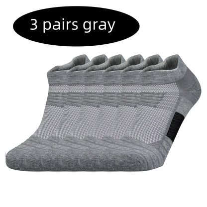 3 Pairs Unisex Performance Running Socks Breathable Cushion Ankle Support Anti Slip Sports Socks for Men and Women