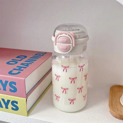 Kawaii Pop Up Straw Water Bottle Leak Proof BPA Free