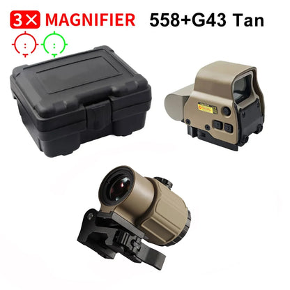 558+G43 Holographic Collimator Sight Tactical Optic Gear g43 TAN set