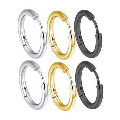 Classic Stainless Steel Hoop Earrings Set for Men and Women 2024