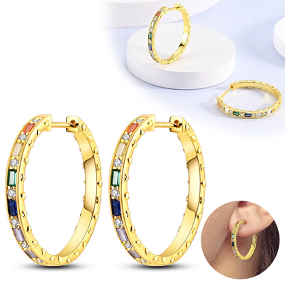 Elegant 925 Silver Twist Zircon Hoop Earrings for Women - Ideal Engagement or Birthday Gift
