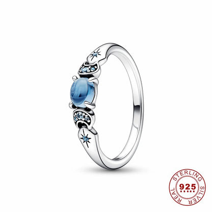 Hot Sale Original 925 Sterling Silver Tiara Heart Wedding Ring with Sun and Moon Design for Women PAR296
