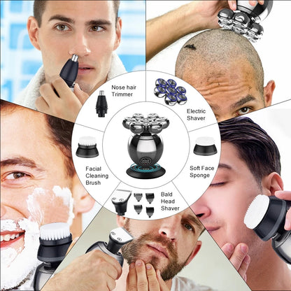 Electric Shaver 7D Floating Cutter Head Waterproof Men Trimmer