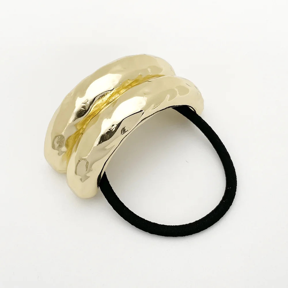 Trendy Geometric Double-Layer Metal Hair Bands for Women