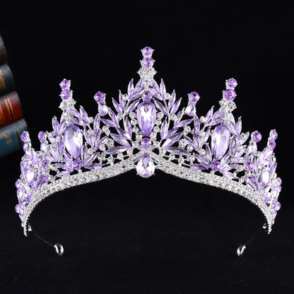 Diezi Baroque Vintage Crystal Tiara Crown for Women and Girls Wedding Party Elegant Rhinestone Hair Jewelry