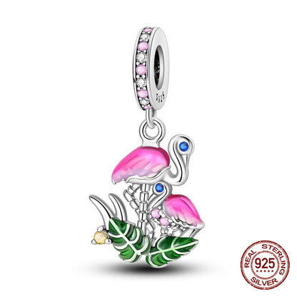 Elegant Sterling Silver Purple Flower Beads for DIY Jewelry and Charm Bracelets