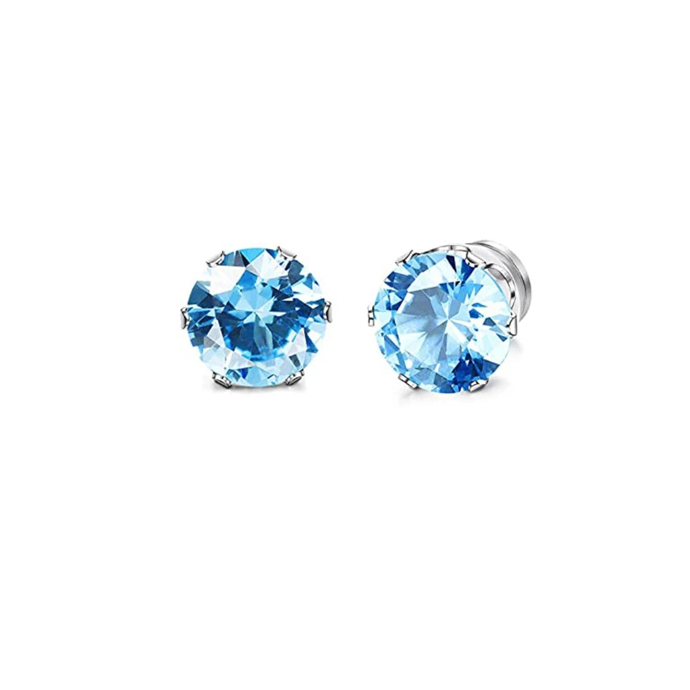 2PC Magnetic Clip-On Zircon Earrings for Unisex Easy Wear Punk Style Non-Piercing Jewelry