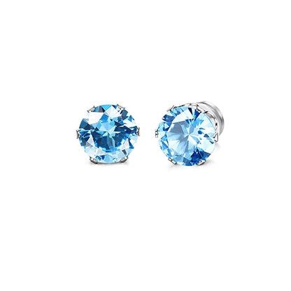 2PC Magnetic Clip-On Zircon Earrings for Unisex Easy Wear Punk Style Non-Piercing Jewelry