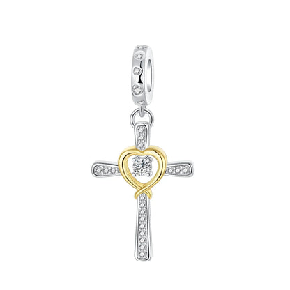 Sparkling Birthstone Heart Charm 925 Sterling Silver Pendant Bead for Mom DIY Jewelry Gift