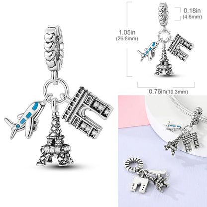 Pink Butterfly Luminous Firefly Dangle Charms 925 Sterling Silver Beads for DIY Jewelry KTC1161