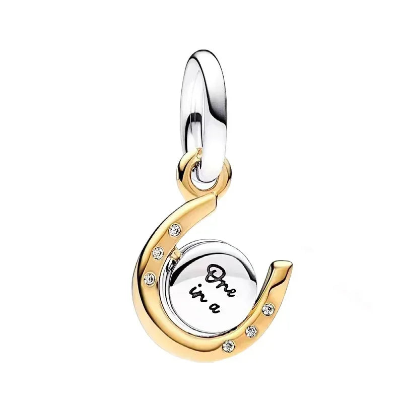 Lucky Four Leaf Clover Dangle Charm Sterling Silver Family Tree Flower Bead Pendant for Bracelets and Necklaces