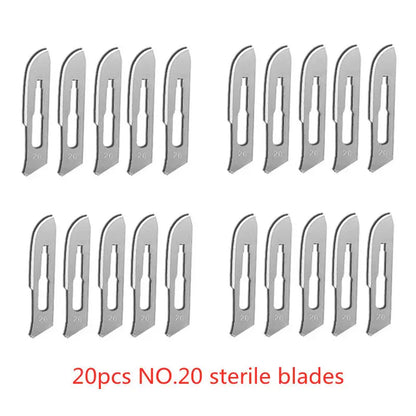20-100pcs Top-Rated Carbon Steel Surgical Blades for DIY Phone Repair & Grooming 20pcs NO.20