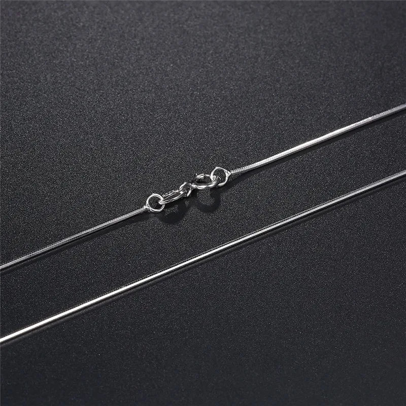 Sterling Silver Snake Chain Necklace for Women 1mm 16-24 Inch Fashion Jewelry Width 1mm