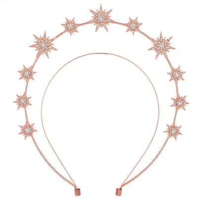 Wedding Crown Hair Jewelry - Double Layer Crystal Star Headpiece with Rhinestones Style 18