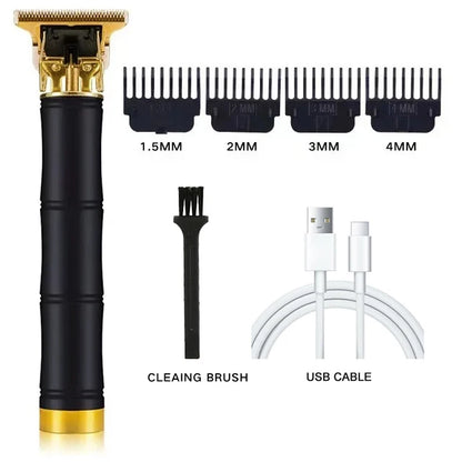 Professional Beard Trimmer Kit T9 Hair Clippers for Men Vintage Shaving Machine with Multiple Nozzles and Long Battery Life