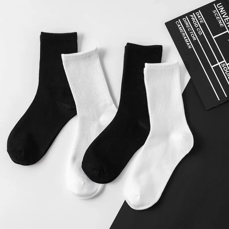 6/12 Pairs Middle Tube Socks For Men Casual Harajuku Fashion