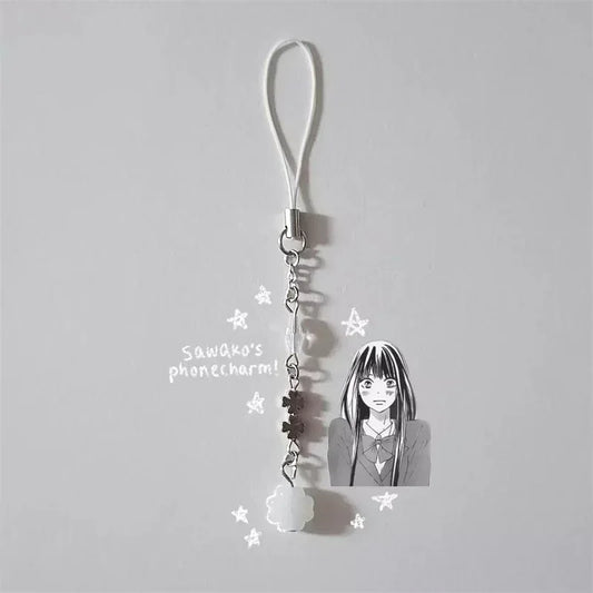 Kimi Ni Todoke Anime Inspired Beaded Phone Charm Chain Y2K Handmade Keychain