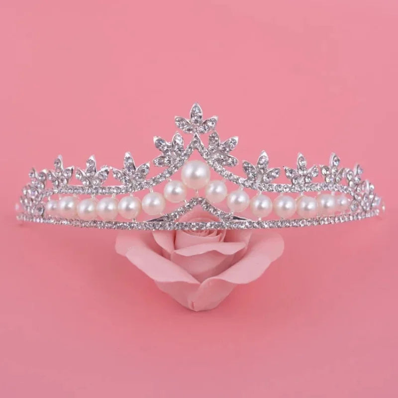 Stunning Pearl Bridal Jewelry Set - Top-Rated Tiara, Earrings & Necklace for Your Dream Wedding Silver 1