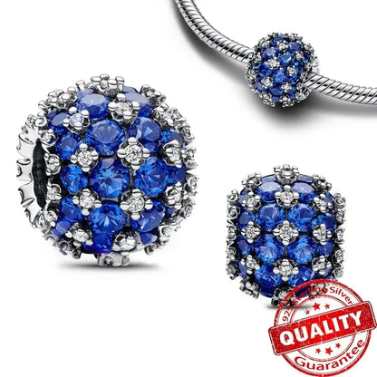 925 Sterling Silver Blue Moon Butterfly Heart Zircon Beads Charms for DIY Necklace and Bracelet Jewelry Gifts for Women