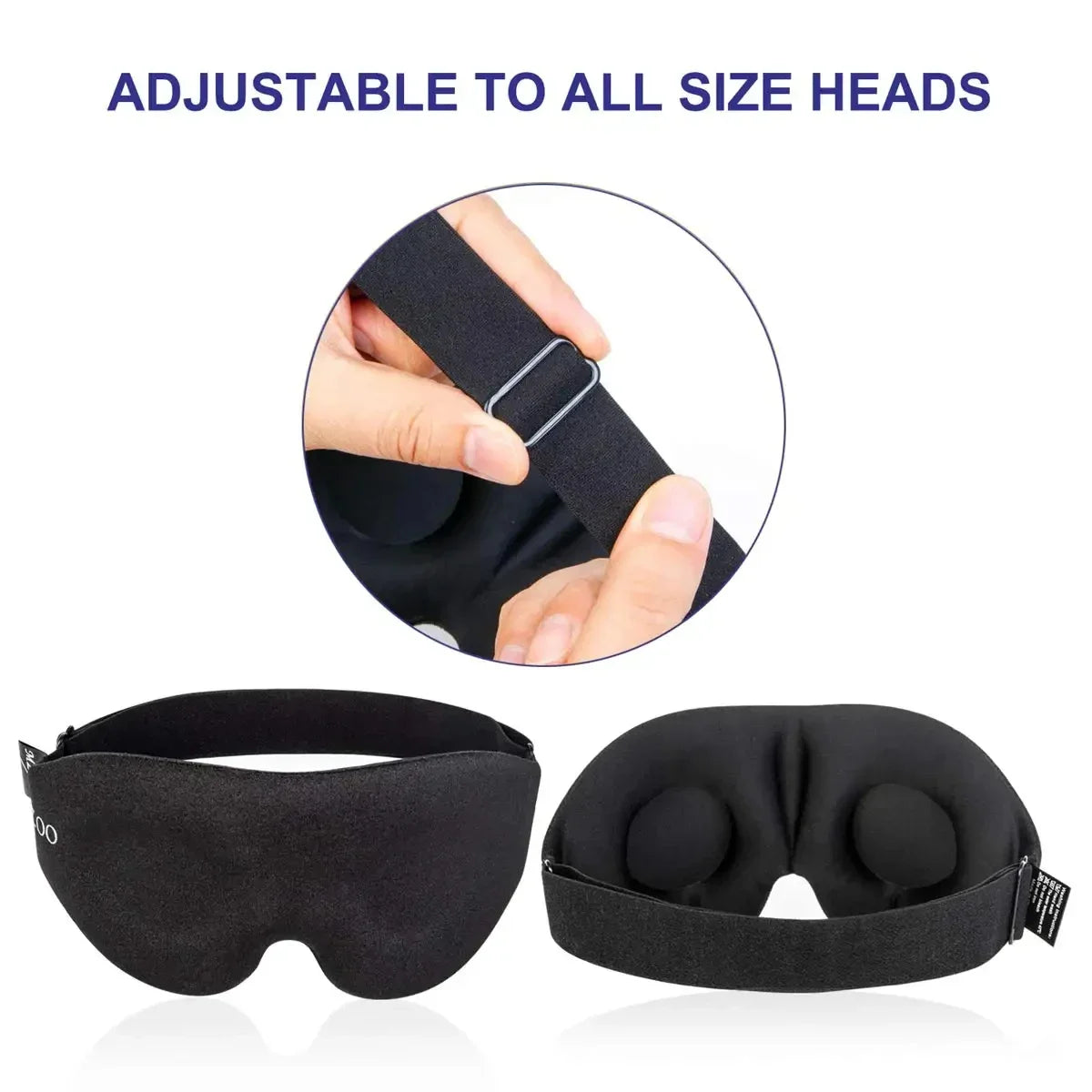 3D Contoured Sleep Mask for Men and Women Perfect Light Blocking Blindfold for Deep Rest