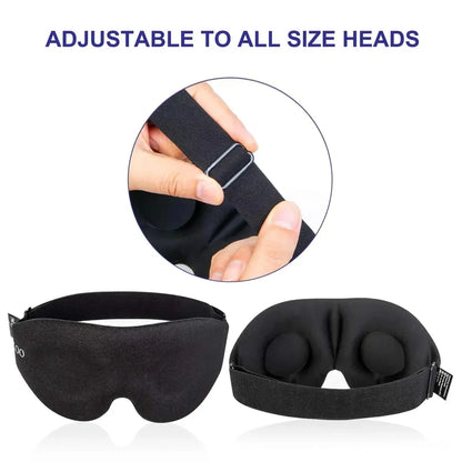 3D Contoured Sleep Mask for Men and Women Perfect Light Blocking Blindfold for Deep Rest
