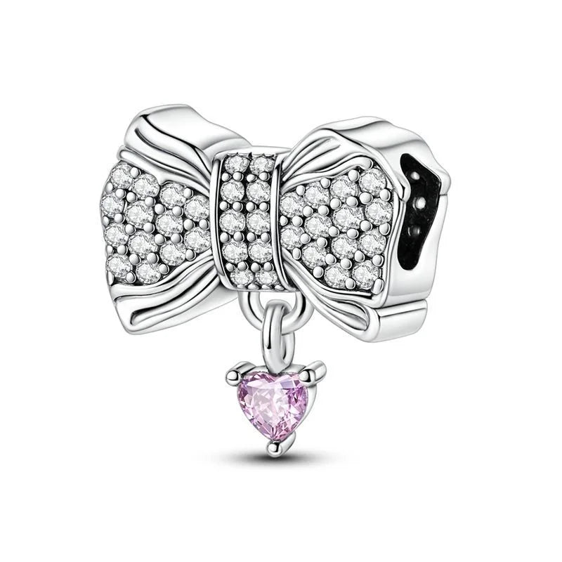 925 Sterling Silver Colorful Butterfly Heart Charms for Women DIY Jewelry Pendants Rings Earrings Bracelets