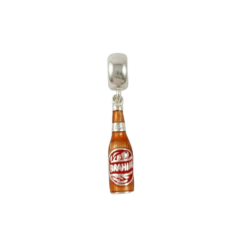 925 Sterling Silver Beer Bottle Popcorn Charm Bead Pendant