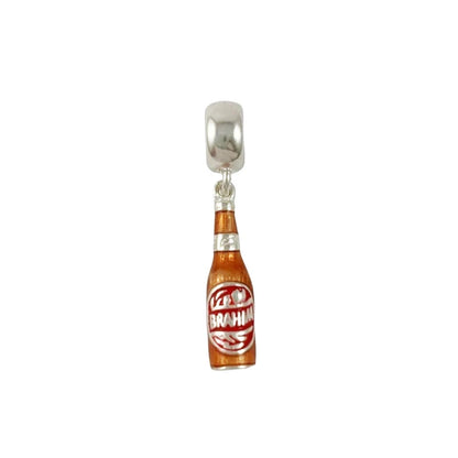 925 Sterling Silver Beer Bottle Popcorn Charm Bead Pendant