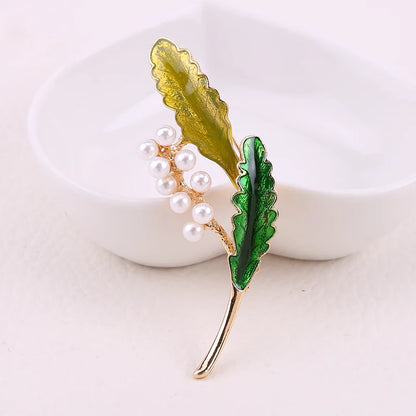 Elegant Enamel Floral Brooch Pins for Women and Unisex Party Office Accessories