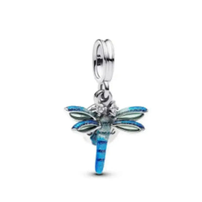 European 925 Sterling Silver Love Dragonfly Butterfly Charm Bead for Bracelet and Necklace Jewelry for Women