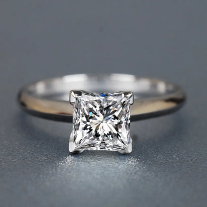 Classic Lady Lab Diamond Ring in 925 Sterling Silver Elegant Bridal Engagement Jewelry Gift for Women Style 11