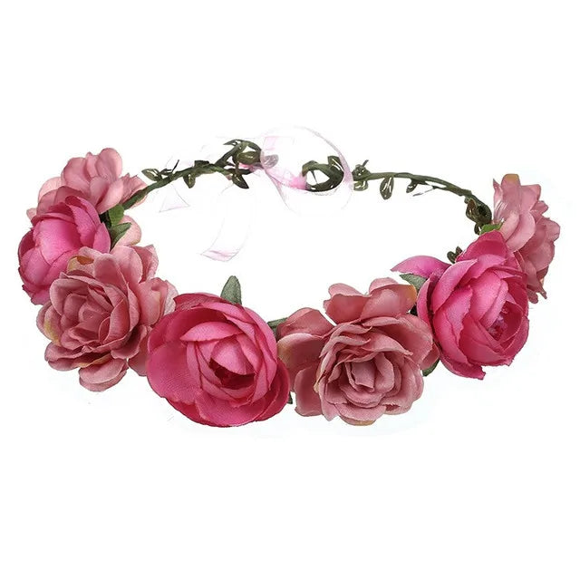 Elegant Bohemian Pearl Floral Headband for Romantic Beach Weddings