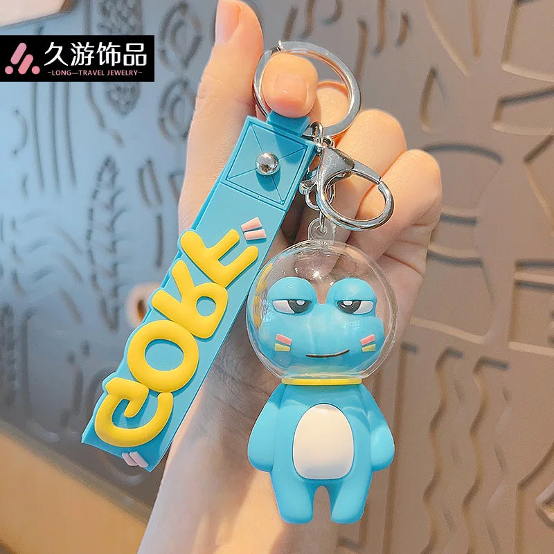 Charming Space Frog Keychain for Women Bag Decoration and Car Accessories