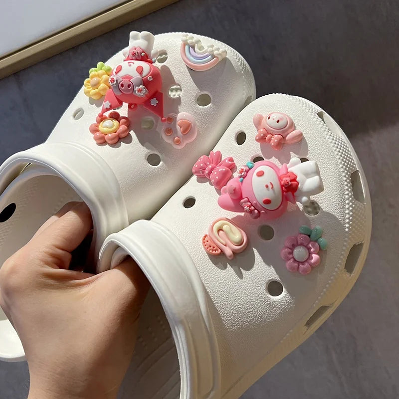 Miniso Cute Cartoon Kuromi 3D Charm Shoe Accessories for DIY Sandals and Slippers