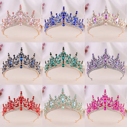 Diezi Baroque Vintage Crystal Tiara Crown for Women and Girls Wedding Party Elegant Rhinestone Hair Jewelry