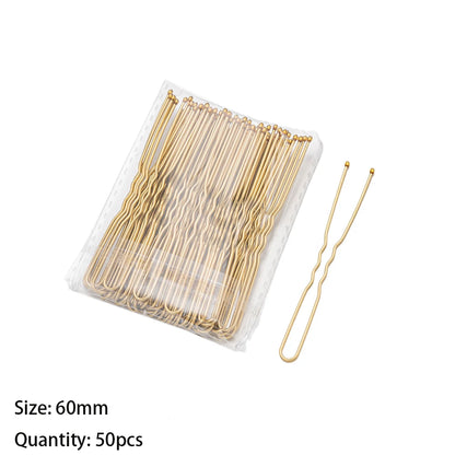 Elegant Bridal U-Shape Hair Pins Set - 50pcs Decorative Clips for Women and Girls
