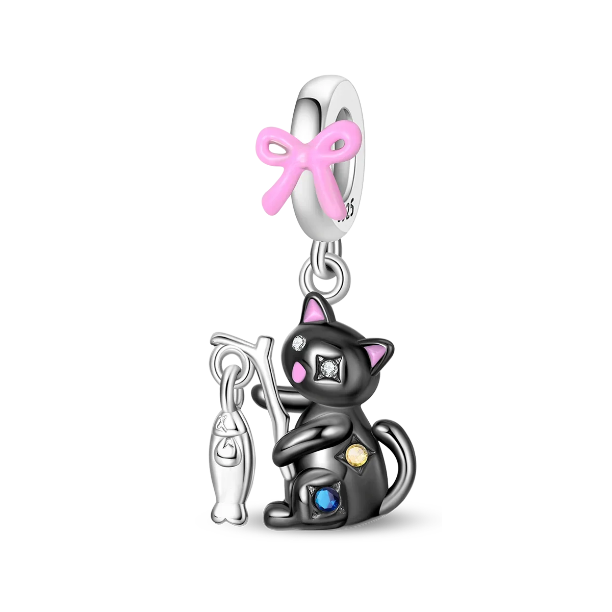 925 Sterling Silver Animal Charms Set Elephant Cat Capybara Swan Zircon Beads for DIY Necklace and Bracelet Jewelry Gift