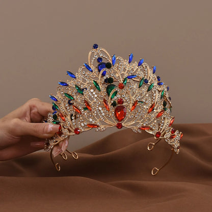 Exquisite Baroque Crystal Bridal Tiara and Crown for Women with Rhinestone Prom Diadem
