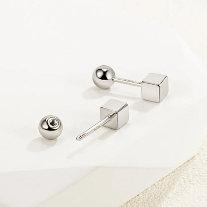 Elegant 925 Sterling Silver Star Cube Stud Earrings for Women by GaaBou