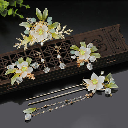 Vintage Chinese Hanfu Hair Accessories Set for Bridal Elegance