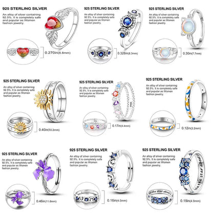 Zircon Diamond 925 Sterling Silver Women's Ring Elegant Fine Jewelry