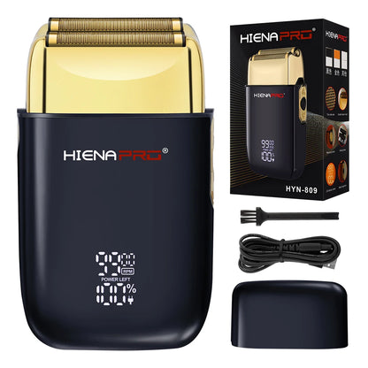HIENA Pro Electric Shaver for Men Rechargeable Stainless Steel Hair Clipper with Floating Head Wet and Dry Use