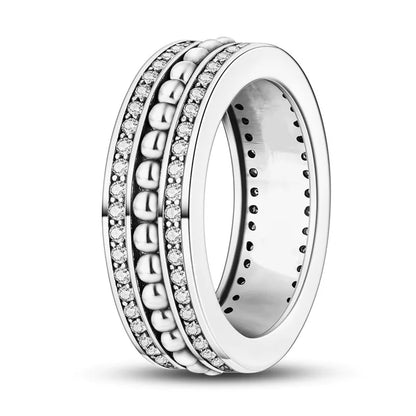 Silver Plated Luxury Stackable Ring with Real Zircon Flower Design for Women's Engagement and Wedding Parties APTR002