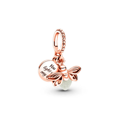 Sparkling Rose Gold Family Tree & Flower Charm Bead for European Silver Bracelet YY1747