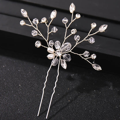 Elegant Crystal Pearl Rhinestone Hairpins for Women Bridal Party Accessories