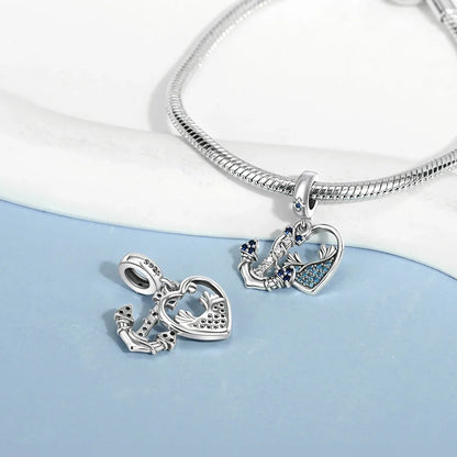 Sterling Silver Family Tree Charm Pendant Zircon Tree Of Life Necklace Bracelet Jewelry Gift