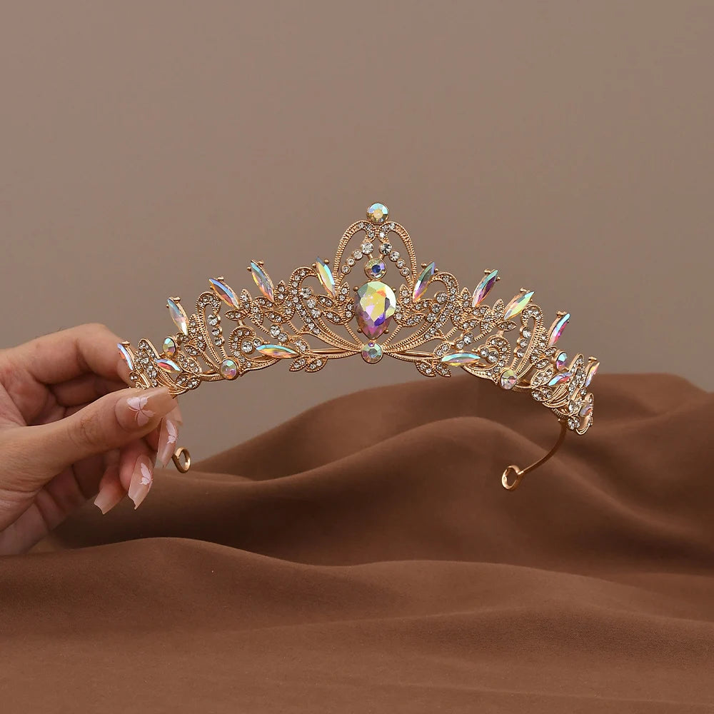 Exquisite Baroque Crystal Bridal Tiara and Crown for Women with Rhinestone Prom Diadem