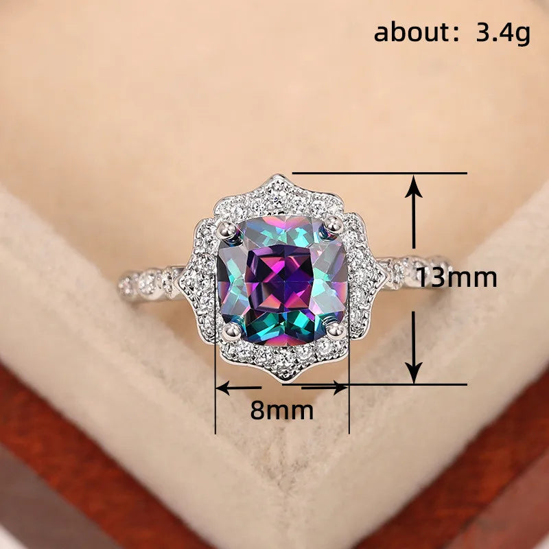 Elegant 925 Sterling Silver Flower Ring with Pave CZ for Women